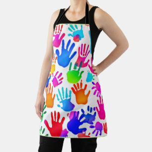 Tablier Un monde de mains en couleur