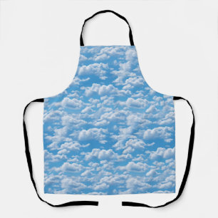 Tablier Un Motif De Nuages Blancs Sur Un Fond Ciel Bleu
