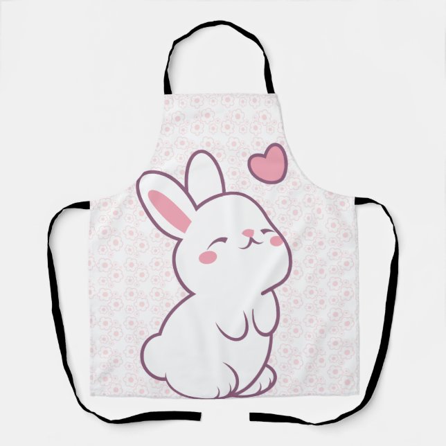 Tablier Un petit lapin fait de sentiments (Recto)