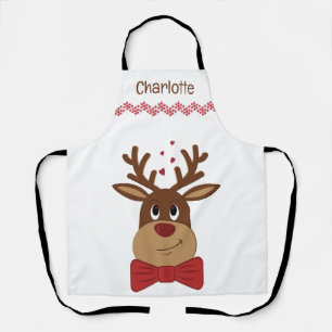Tablier Un renne d'amour de Noël personnalisé