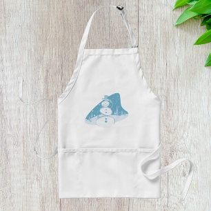 Tablier Un Snowman Portant Un Chapeau Haut