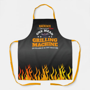 Tablier Une machine à griller moyenne Flamme sur NOIR
