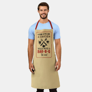 Tablier Une Vache Un Cochon Un Poulet Se Promène Dans Un B