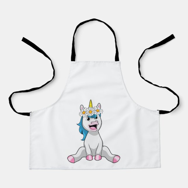 Tablier Unicorn avec Flowers Daisy (Recto)