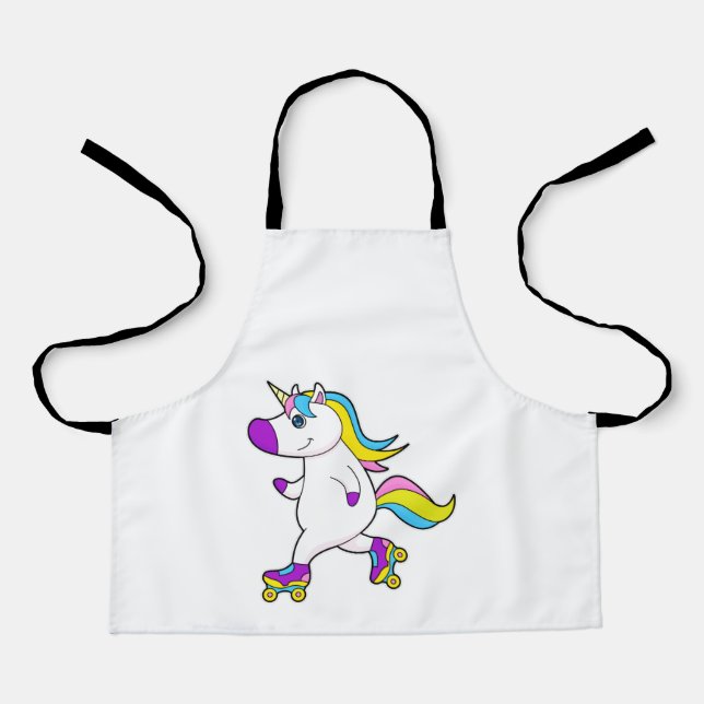 Tablier Unicorne au patinage en ligne avec patins à roulea (Recto)