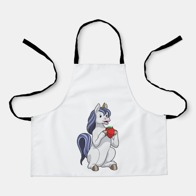 Tablier Unicorne aux fruits de fraise (Recto)