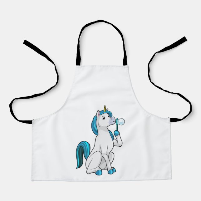 Tablier Unicorne avec bulles de savon (Recto)