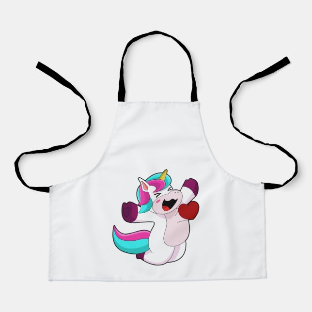 Tablier Unicorne avec coeur (Recto)