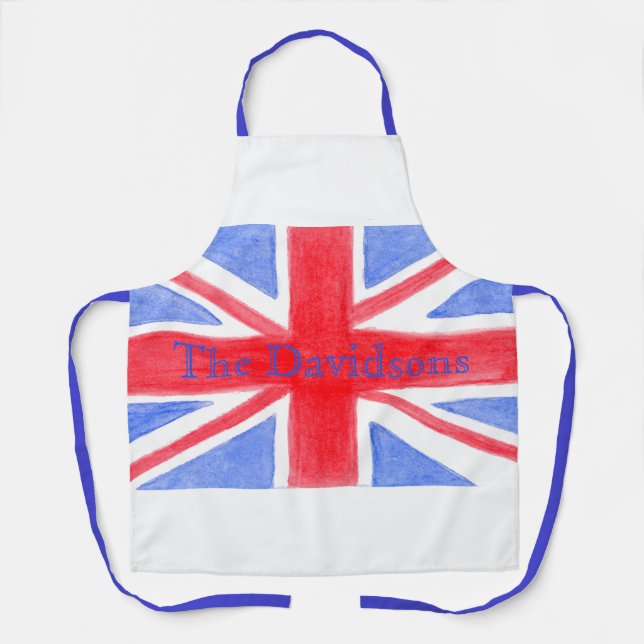Tablier Union Jack NOM du drapeau britannique Unisex (Recto)