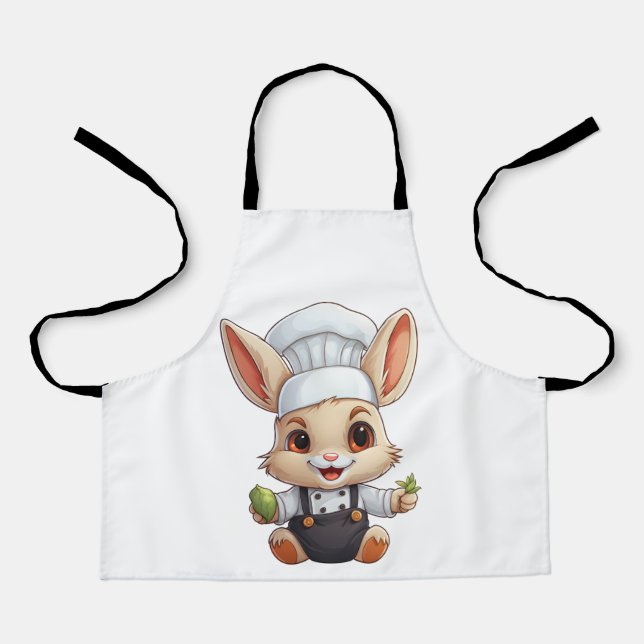 Tablier Unique Amoureux des animaux Art Cute Chef Bunny (Recto)