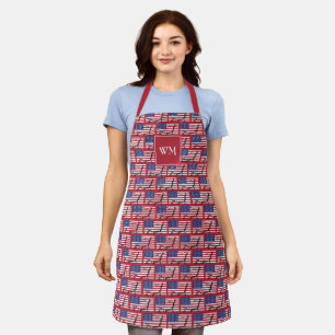 Tablier USA FLAG   Monogramme   Américain