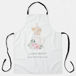 Tablier Ustensiles de cuisson à base de spatule rose pâle