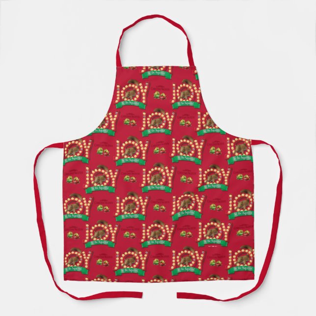 Tablier Vacances de Noël | Joie au Motif des écureuils (Recto)