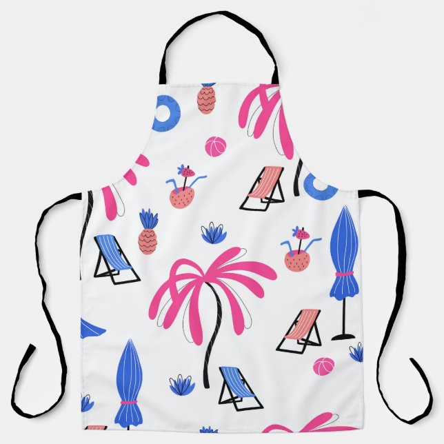 Tablier Vacances d'été : Palm Trees Ananas Motif (Recto)