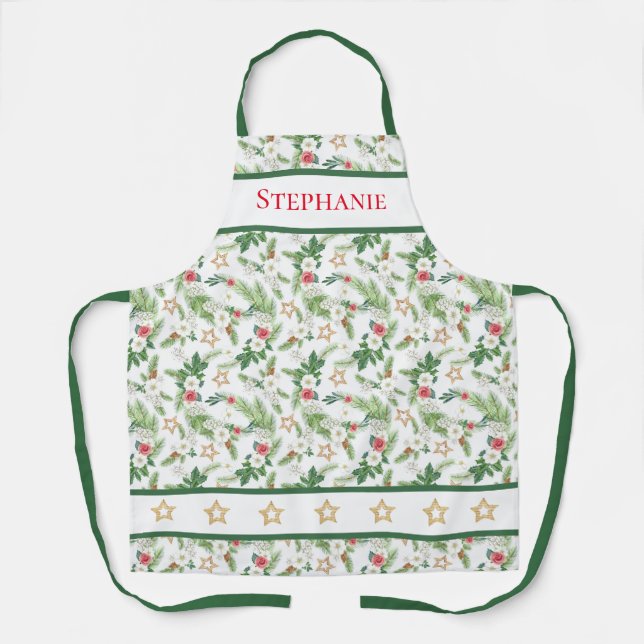 Tablier Vacances Florales Botaniques et Pays Étoiles Apron (Recto)