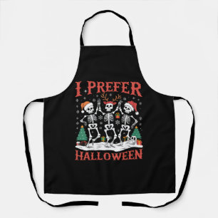 Tablier Vacances Noël laid Je préfère Halloween Noël