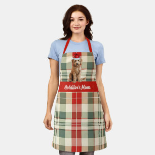 Tablier Vacances Plaid Goldendoodle Père Noël Chien Noël