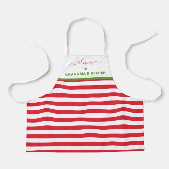 Tablier Vacances Red Green Grand-mère's Helper Cuisine Cui (Recto)