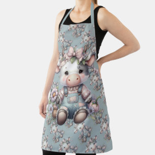 Tablier Vache Bébé mignonne Pastel dans les salons avec fl