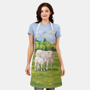 Tablier Vache Charolais Blanche & Boeuf de veau Cupide