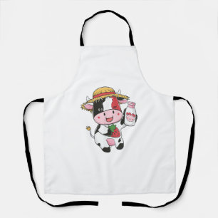 Tablier Vache de fraise Kawaii Anime Lait de fraise _7