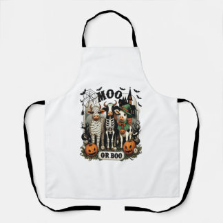 Tablier Vache d'Halloween Moo ou Boo