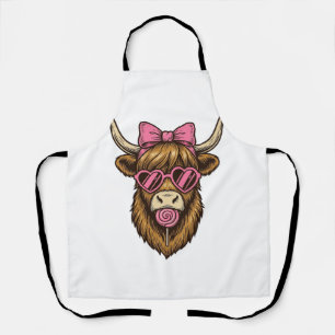 Tablier Vache Highland Mignonne avec Lunettes de Soleil à 