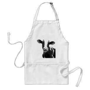 Tablier Vache laitière - veau noir et blanc de laiterie