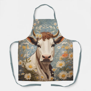Tablier Vache Mignonne Aux Fleurs Faisées