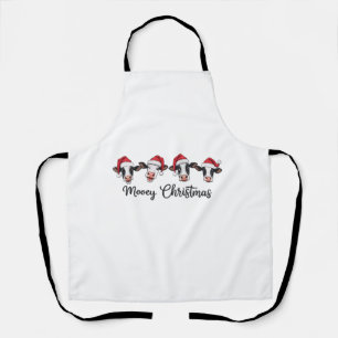 Tablier Vaches de Noël mignonnes mooey Xmas génisse vache 
