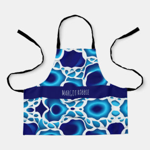 Tablier Vagues bleues et oeufs Motif isométrique