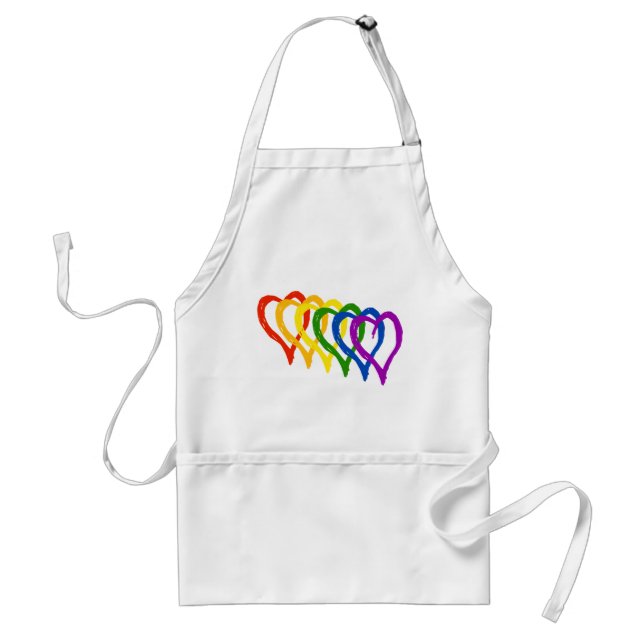 Tablier Valentine Gay pride Rainbow Layered Hearts (Devant)