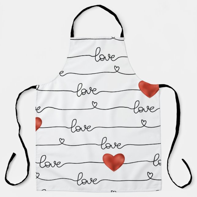 Tablier Valentine Hearts : Conception 3D (Recto)
