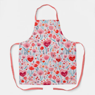 Tablier Valentines Coeurs Amour Motif
