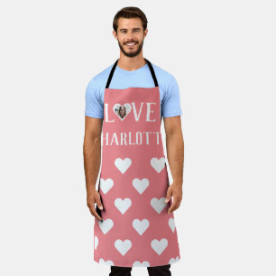 Tablier Valentines Couple Heart Photo personnalisée person