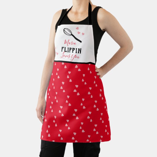 Tablier Valentines Day Flippin Aime Vous Coeurs Baking (Insitu)