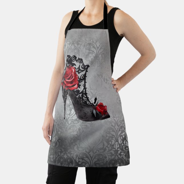 Tablier Vampy Vogue Grunge | Stiletto Lace Bootie Roses (Insitu)