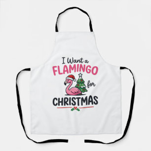 Tablier Vecteur de citation de Noël flamant rose