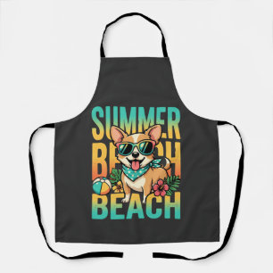 Tablier Vecteur de vacances de chien de plage d'été