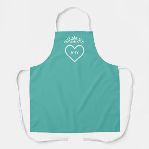 Tablier Vecteur et coeur floraux sur turquoise