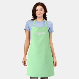 Tablier Vegan menthe vert blanc typographie moderne minima