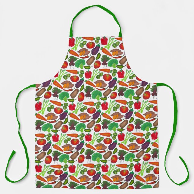 Tablier Végétal Imprimer Jardin Légume Viguille de marché  (Recto)