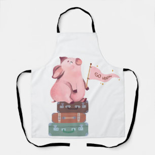 Tablier Végétaliser avec un cochon rose mignon