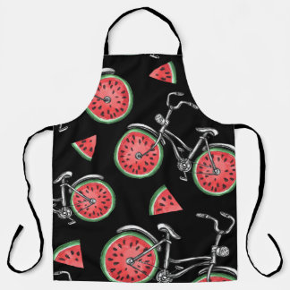 Tablier Vélos à roue de pastèque, motif d'été.