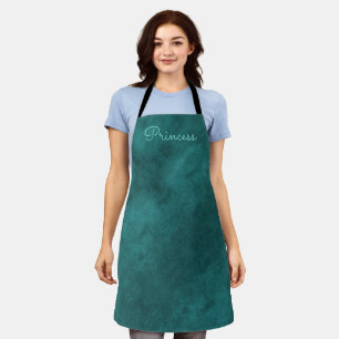 Tablier Velours vert turquoise