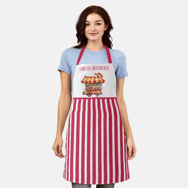 Tablier Vendeurs de hot-dogs frais mignons (Porté)