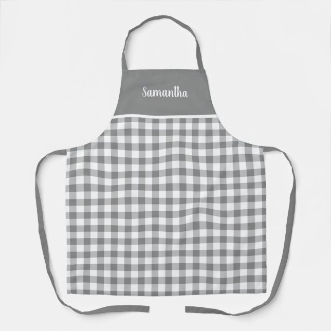 Tablier Vérification Personnalisée Du Plaid De Buffle Gris (Recto)
