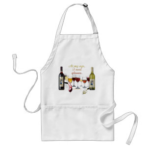 Tablier Verres à vin SlipperyJoe's jeu de mots coquin roug
