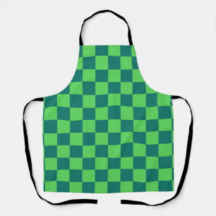 Tablier Vert bleu À damiers En vichy Motif