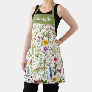 Tablier Vert Fleur Sauvage Capricieux